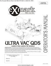 Exmark Ultra VAC QDS LAZER Z Operator's Manual