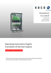 Kaco blueplanet hy-switch Operating Instructions Manual