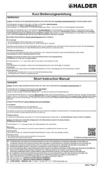 HALDER EH 22353 Instruction Manual