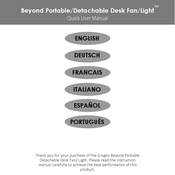 GINGKO Beyond Portable/Detachable Desk Fan/Light Quick User Manual