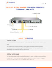 TransLite TSA-M3600 Manual