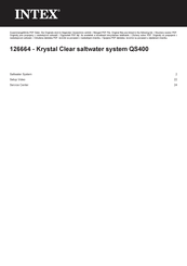Intex Krystal Clear QS400 Owner's Manual