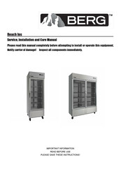 BERG STH49BRG Service, Installation And Care Manual
