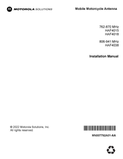 Motorola HAF4018 Installation Manual