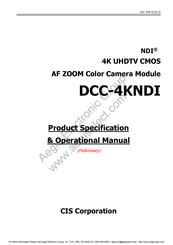 CIS NDI DCC-4KNDI Product Specification  & Operation Manual
