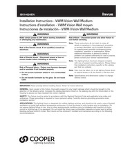 Cooper Lighting Solutions Invue VWM Vision Wall Medium Installation Instructions Manual