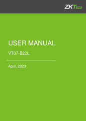 Zkteco VT07-B22L Manuals | ManualsLib