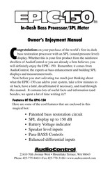 Audio Control EPIC-150 Owner's Manual