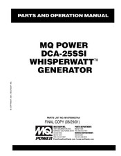 MQ Power WHISPERWATT DCA-25SSI Operation Manual