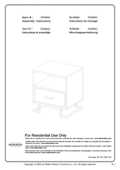 Walker Edison DNAB4C Assembly Instructions Manual