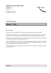 REITEL STEAMY MINI Operating Instructions Manual