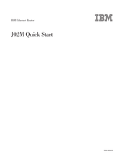 IBM J02M Quick Start Manual