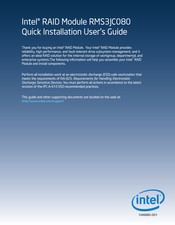 Intel RMS3JC080 Quick Installation User's Manual