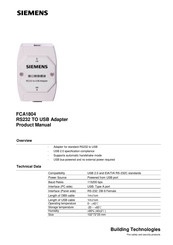 Siemens FCA1804 Product Manual