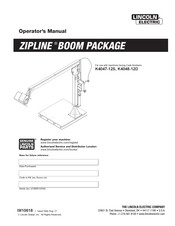 Lincoln Electric ZIPLINE BOOM PACKAGE Operator's Manual
