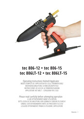 Power Adhesives tec 806LT-12 Operating Instructions Manual