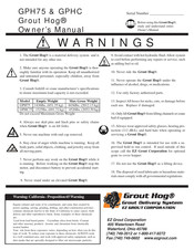 EZ Grout Grout Hog GPH75 Owner's Manual