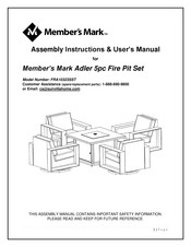 Member's Mark Adler FRA10323SST Assembly Instructions & User Manual