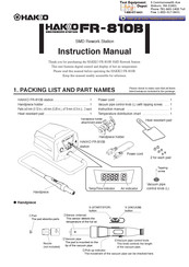 Hakko Electronics FR-810B Instruction Manual