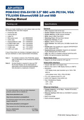 Advantech PCM-9342 Startup Manual