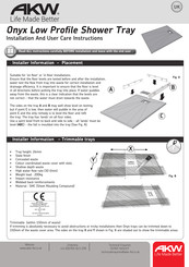Akw Onyx Installation And User Care Instructions