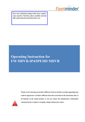 Fleetminder MDVR-IP4/IP8 HD Operating	 Instruction