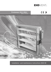 EKOVENT EKO-RBG1 Installation And Maintenance Instructions Manual