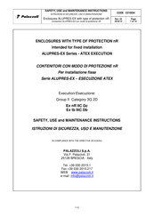 Palazzoli ALUPRES-EX Series Instructions For Safety, Use And Maintenance