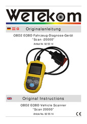 Wetekom Scan 20000 Instructions Manual