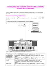 Korg PA3X Connecting Manual