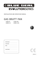 Blue Seal G580-12E Installation And Operation Manual
