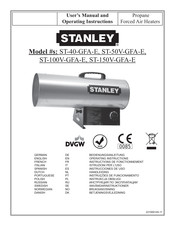 Stanley ST-40-GFA-E User's Manual And Operating Instructions