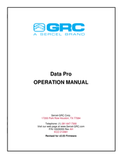 Sercel GRC DATA PRO Operation Manual