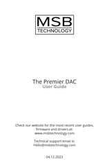MSB Technology The Premier DAC User Manual