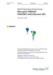 Endress+Hauser Micropilot FMR66B PROFINET with Ethernet-APL Brief Operating Instructions