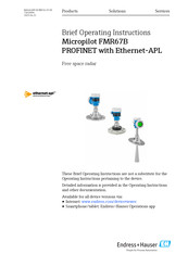 Endress+Hauser Micropilot FMR67B PROFINET with Ethernet-APL Brief Operating Instructions
