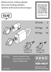 Assa Abloy KESO eCLIQ N0.001 BA3 Operating Instructions Manual