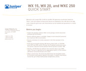 Juniper WXC 250 Quick Start Manual