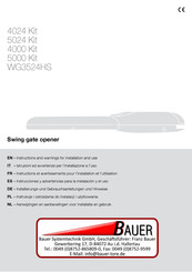 Bauer 5024 Kit Instructions And Warnings For Installation And Use