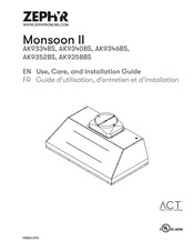 Zephyr Monsoon II Use, Care And Installation Manual