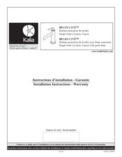 Kalia CITE BF1369 Installation Instructions / Warranty
