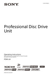 Sony PDW-U4 Operating Instructions Manual
