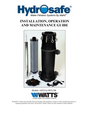 Watts Hydrosafe HSFS Installation, Operation And Maintenance Manual