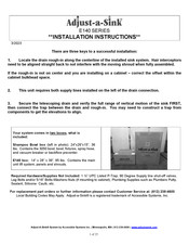 Adjust-a-Sink E140 Series Installation Instructions Manual