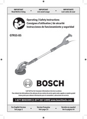 Bosch GTR55-85 Operating/Safety Instructions Manual