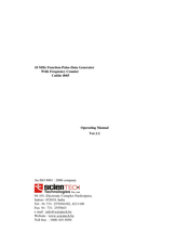 ScienTECH Caddo 4065 Operating Manual