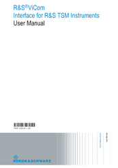 Ronde & Schwarz R&S ViCom User Manual
