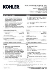 Kohler REACH COMPACT K-29220T-NSP Installation Instructions Manual