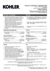 Kohler REACH COMPACT K-29219T-HC Installation Instructions Manual