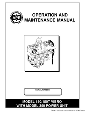APE 150T Operation And Maintenance Manual